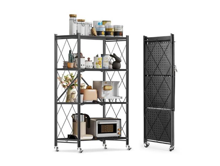 LuxusKollektion Mehrzweckregal Klappregal Metall 4 Fach 71x34x121cm, 1-tlg.