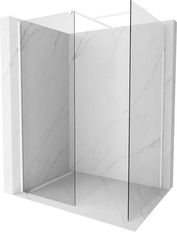 Mexen Kioto Dusche Wand Walk-in 150 x 105 cm, transparent, weiß - 800-150-202-20-00-105