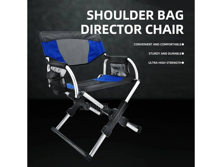 Chaise de Réalisateur Pliante en Aluminium, Chaise de Camping Portable pour la Pêche, la Plage et les Activités de Plein Air