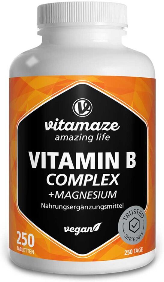 Vitamaze Vitamin B Complex + Magnesium + 8 B-Vitamine Tabletten 250stk