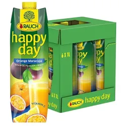 happy day Fruchtsaftgetränk »Orangen-Maracujasaft« 6x 1 l