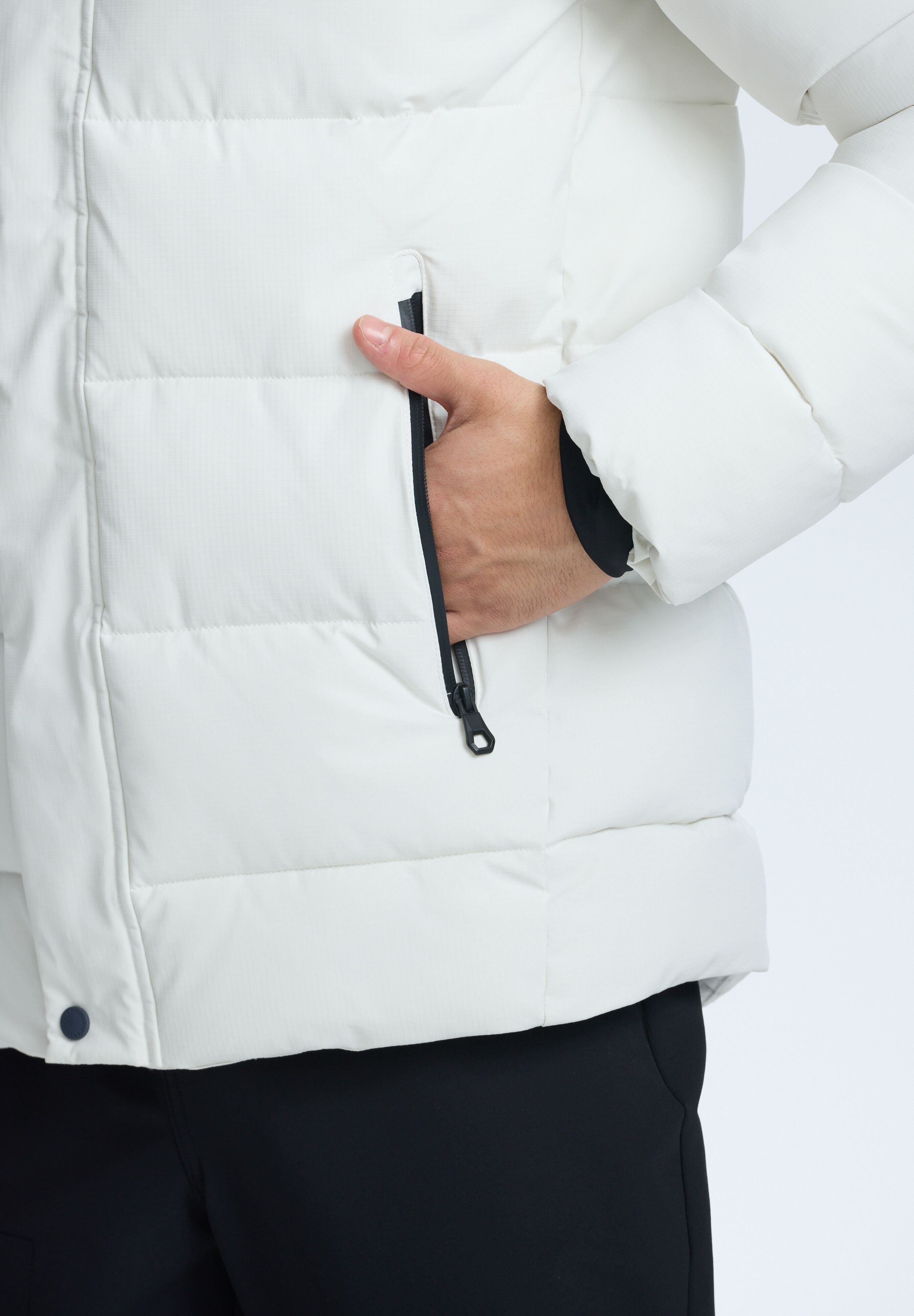 Steppjacke ICEPEAK "ICEPEAK BIXBY", Herren, Gr. 52, weiss (powder), Obermaterial: 100% Polyester, Jacken Steppjacke, mit wasserdichter Funktion, atmungsaktiv powder 52