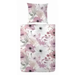 Biber Bettwäsche-Set   ¦ lila/violett ¦ Maße (cm): B: 155 H: 1