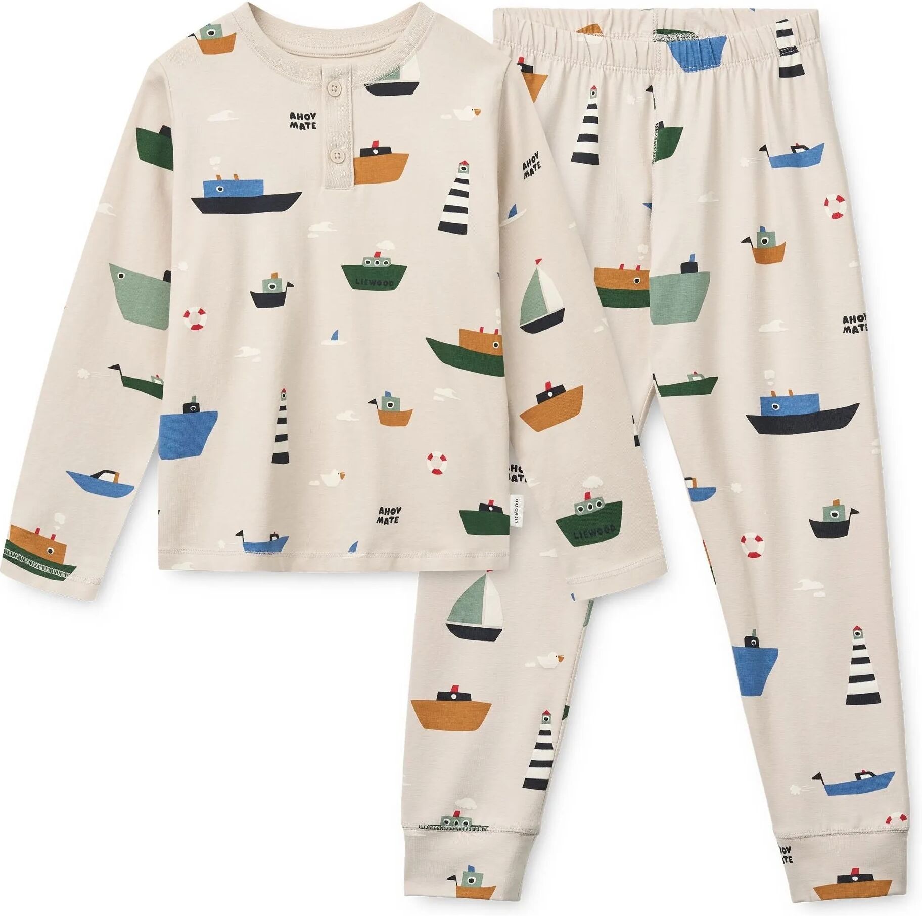 Liewood Pyjama Wilhelm Bateaux Coton Bio Ecru 7/8 ans