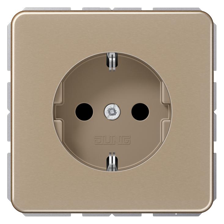 JUNG CD 1520 KI GB. Buchsen-Typ: CEE 7/3. Produktfarbe: Bronze,Gold, Material: Aluminium. Eingangsspannu (CD1520KIGB)