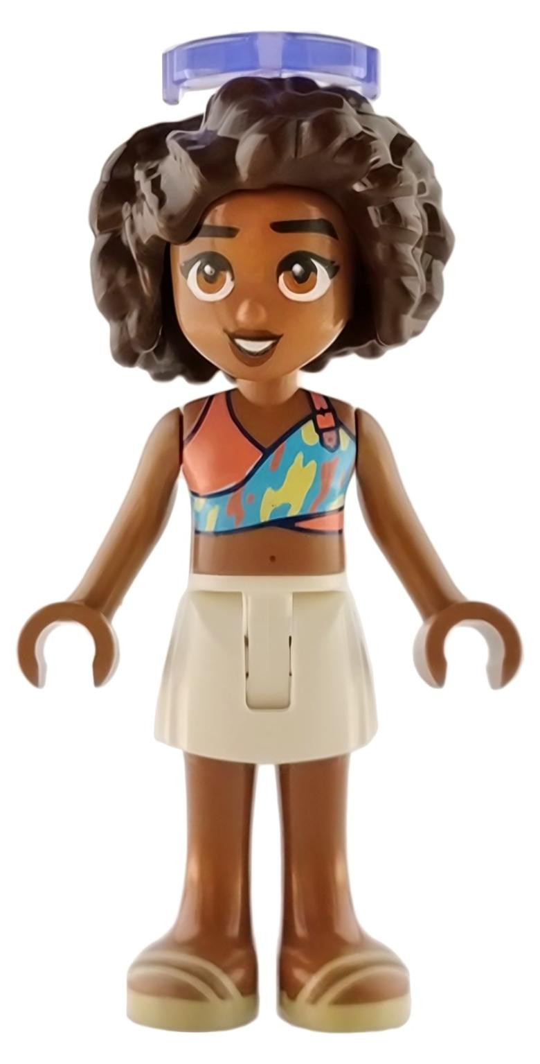 LEGO Minifiguur Friends Aliya - Koraal, Medium Azure en Helder Licht (frnd0873)