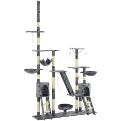 vidaXL Elodie (250 cm, Grau mit Pfotenabdruck), Katzenbaum