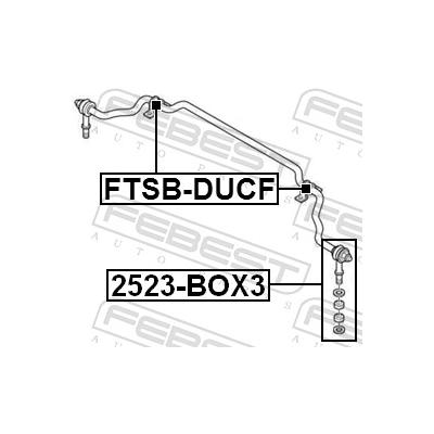 FEBEST Reparatursatz, Stabilisatorlager Vorderachse beidseitig FTSB-DUCF für Citroën/Peugeot ALFAROME/Fiat/LANCI