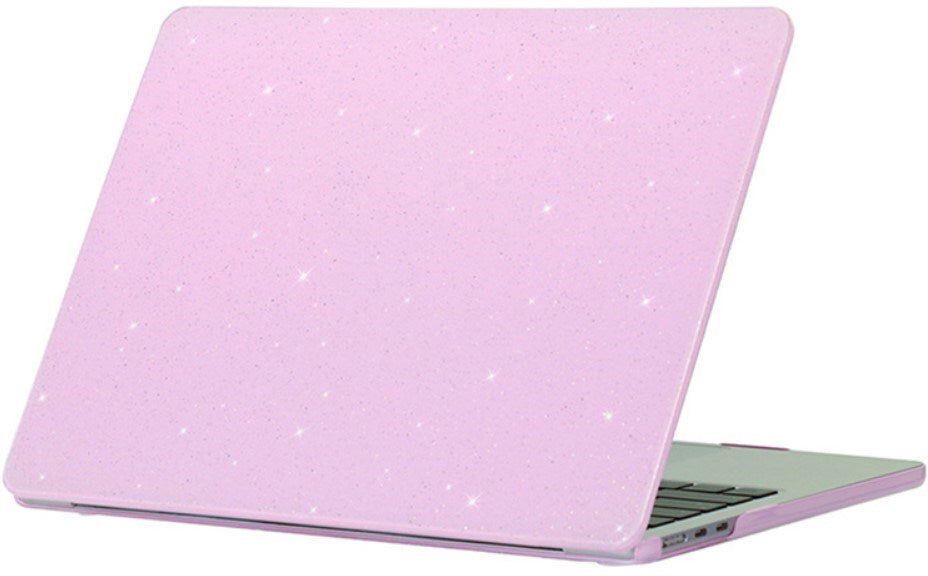 INCOVER MacBook Air 15" M5/M4/M3/M2 (2026-2023) Hård Plastik Bærbar Cover m. Glitter Design - Lilla