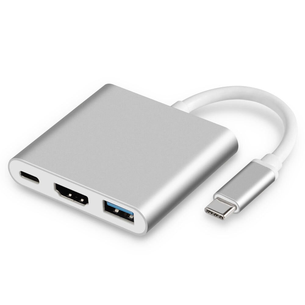 INF 3-in-1 USB-C-hub met HDMI, USB 3.0 en PD-opladen
