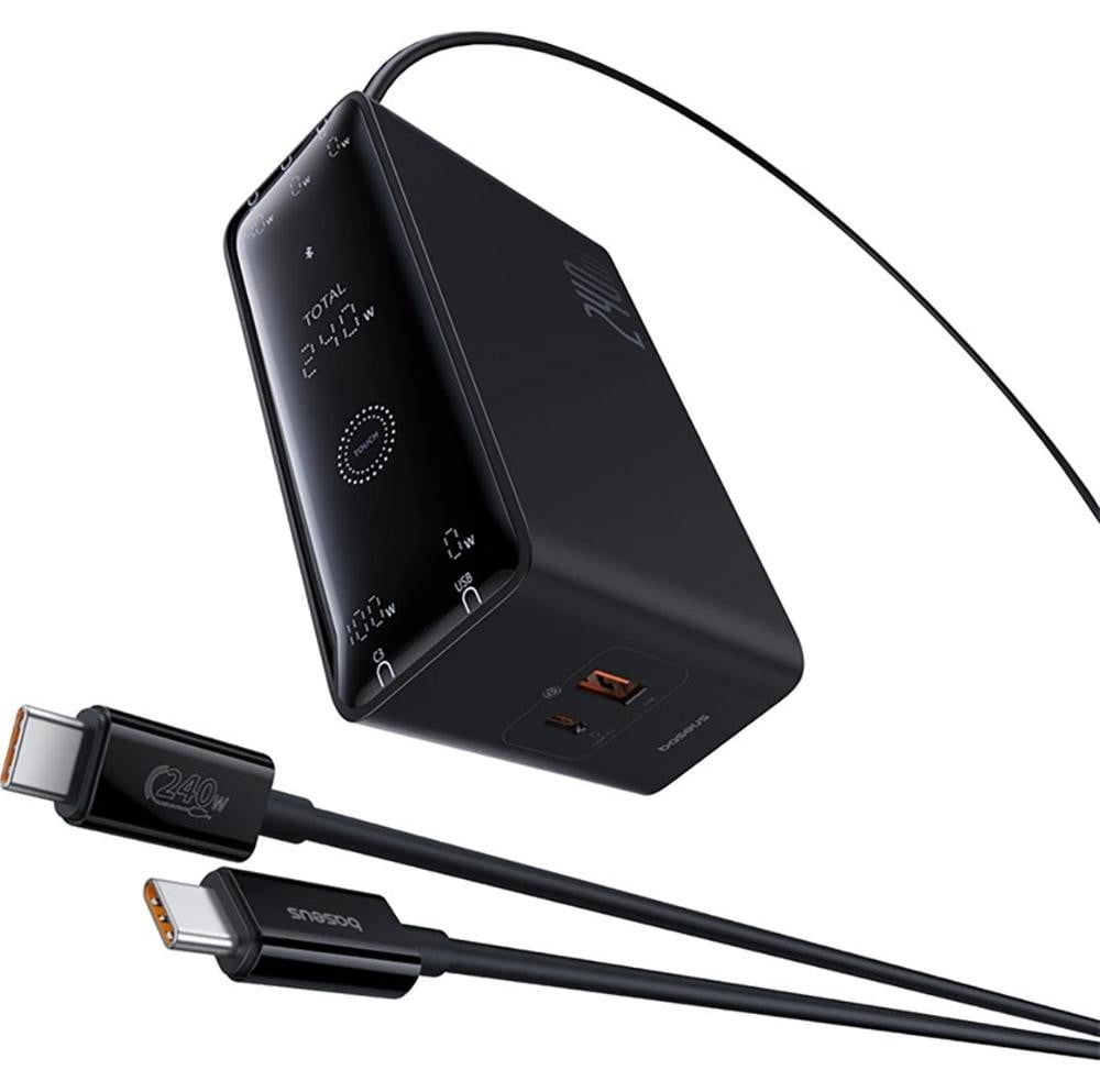 Baseus Digitale GaN Intelligente Docking Station voor op het Bureau, 240W, zwart