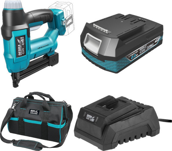 Dedra SAS+ALL DED7012 18V Accu-gereedschapset met 2-in-1 Spijkermachine, 2.0Ah Accu, Oplader en 16 inch Tas