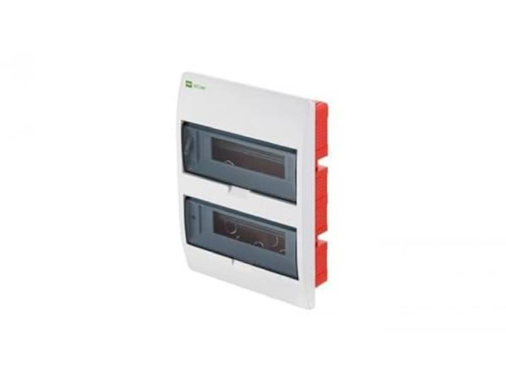 Inbouwzekeringkast, inbouw, transparant deksel, IP40, verdeelkast, onderverdeling, ELEGANT RP 24 modules, 2-rijen