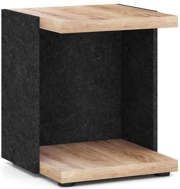 Costway End Table 2-Tier Sofa Side Table with Open Storage Shelf-Oak
