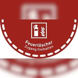 Fußbodenaufkleber Feuerlöscher..., Folie, rutschhemmend, 600x300 mm