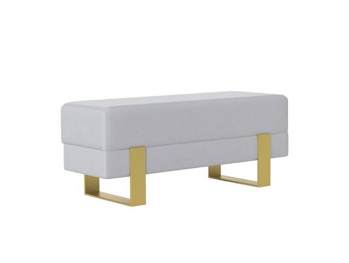 Banc RIVA - assise rembourrée - structure métallique - 80x35x47 cm - Doré / Gris