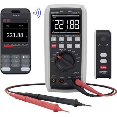VOLTCRAFT VC925 PV Photovoltaik-Multimeter TRMS LoZ CAT III 1500 V, CAT IV 1000 V Bluetooth® integrierte Magnethalterung Tasche