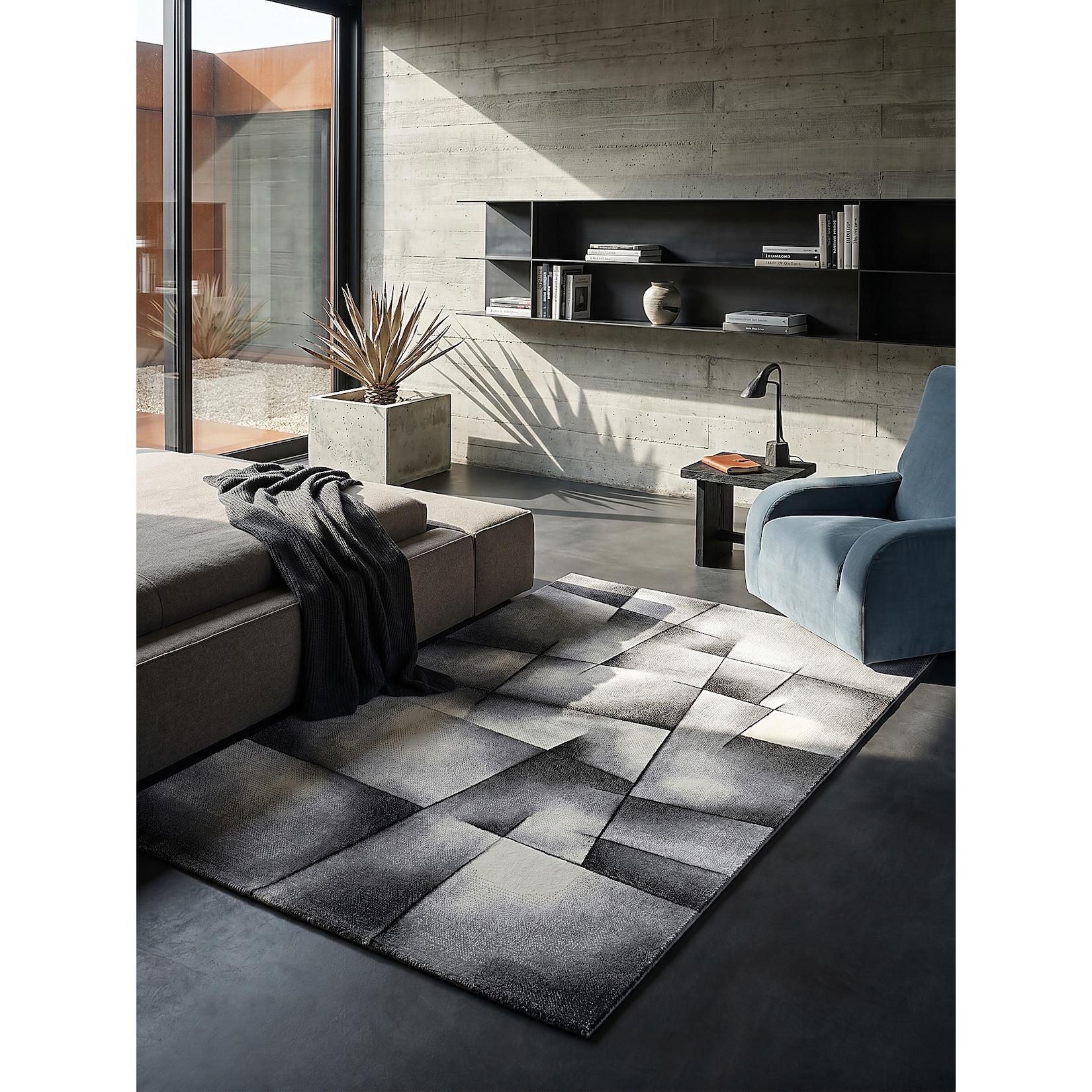Teppich Kurzflor Anthrazit 160x230 cm - BIENO Kadima Design