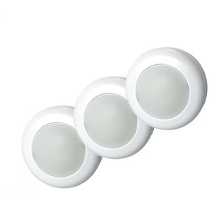 Müller-Licht LED-Unterbauleuchte Alio Push, warmweiß, mit Batterie, Ø 6,2 cm, 3 Stück