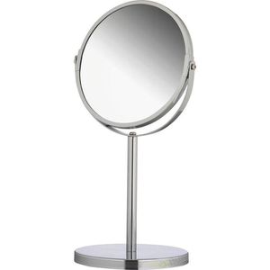 Axentia Kosmetikspiegel Standspiegel 282801, verchromt, 1- & 3-fach Vergrößerung, mit Standfuß, Ø Spiegel 17 cm