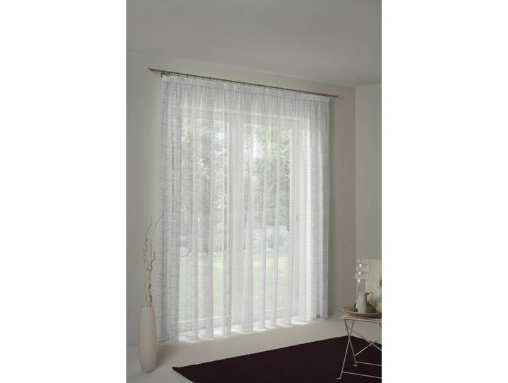 Vorhang WIRTH Patricia Gr. 5, weiss (weiß), B:300cm H:145cm, Voile, Polyester, Gardinen, Vorhang, Store