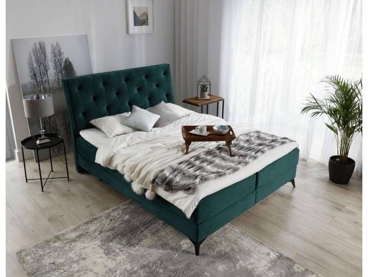 JVmoebel Boxspringbett Elegantes grünes Bett aus Holz mit modernem Design und Stabilität (1-St)