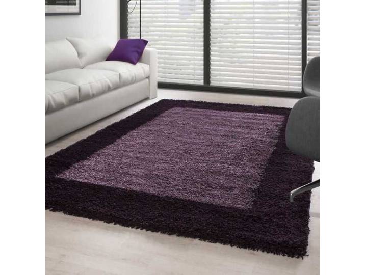 TapisTrend Tapis Shaggy Violet-Violet foncé 200 cm rond pile longue designe - FONCE