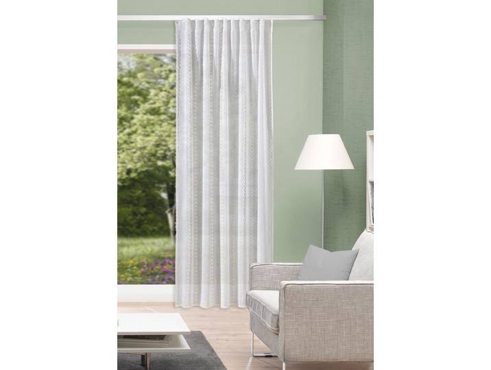 Gardine HOME WOHNIDEEN NIKA Gr. 1, beige (natur), B:135cm H:245cm, Polyester, Gardinen, Gardine, Kombibandschal,Leinenstruktur,Scherli