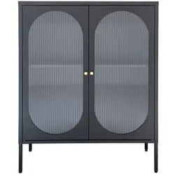 Vitrine Adelaide Stahl Schwarz, Braun Schwarz /