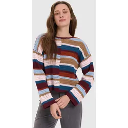 24 Colours Striped Knitted Strickpullover bordeaux Gr. M