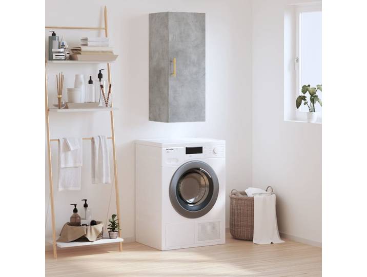 vidaXL Wandschrank Betongrau 34,5x34x90 cm