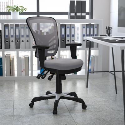 Lancaster Home Nicholas Mid-Back Blue Mesh Multifunction Executive Swivel Ergonomic Office Chair with Adjustable Arms