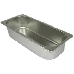 AcMax Eisbehälter Edelstahl Ice Cream Pan Tiefe 80mm / 360mm lang/ 250mm Breit