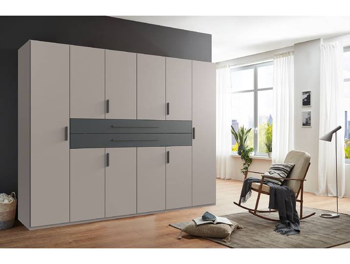 Drehtürenschrank Digit Typ A 270cm Grau/Beige/Saharagrau/Graphit