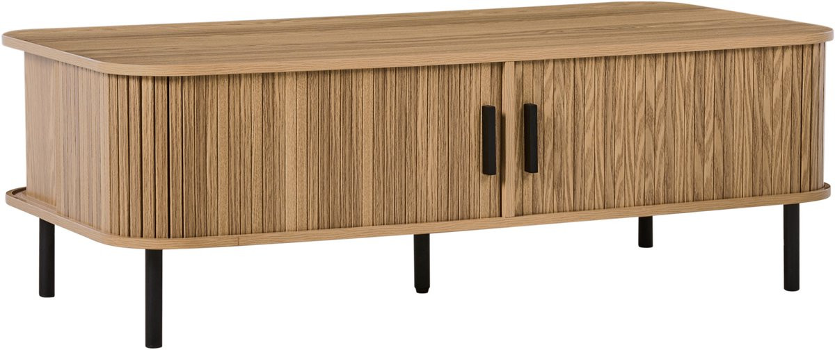 Beliani Salontafel Bradley - Lichthout/Zwart - MDF
