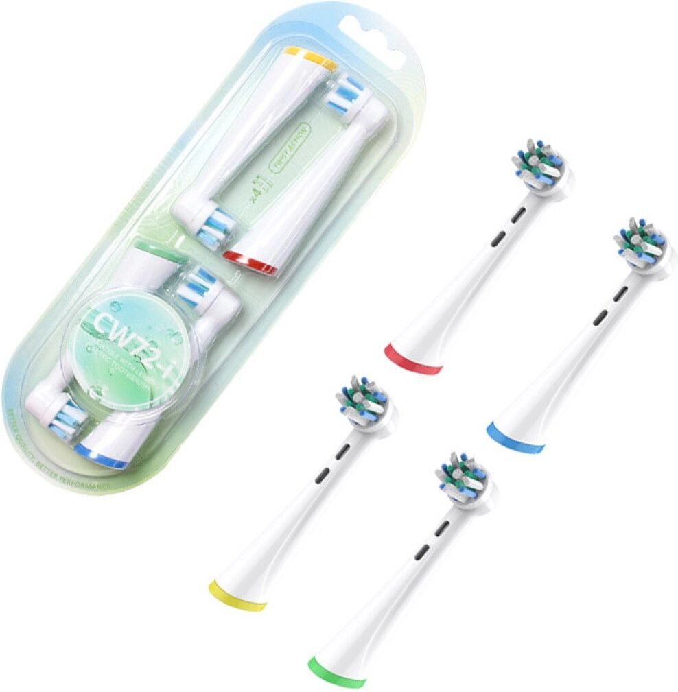 INF Têtes de rechange pour brosse à dents électrique OLB 4 pièces (2 cartes) compatible avec Oral-B iO - Têtes rondes