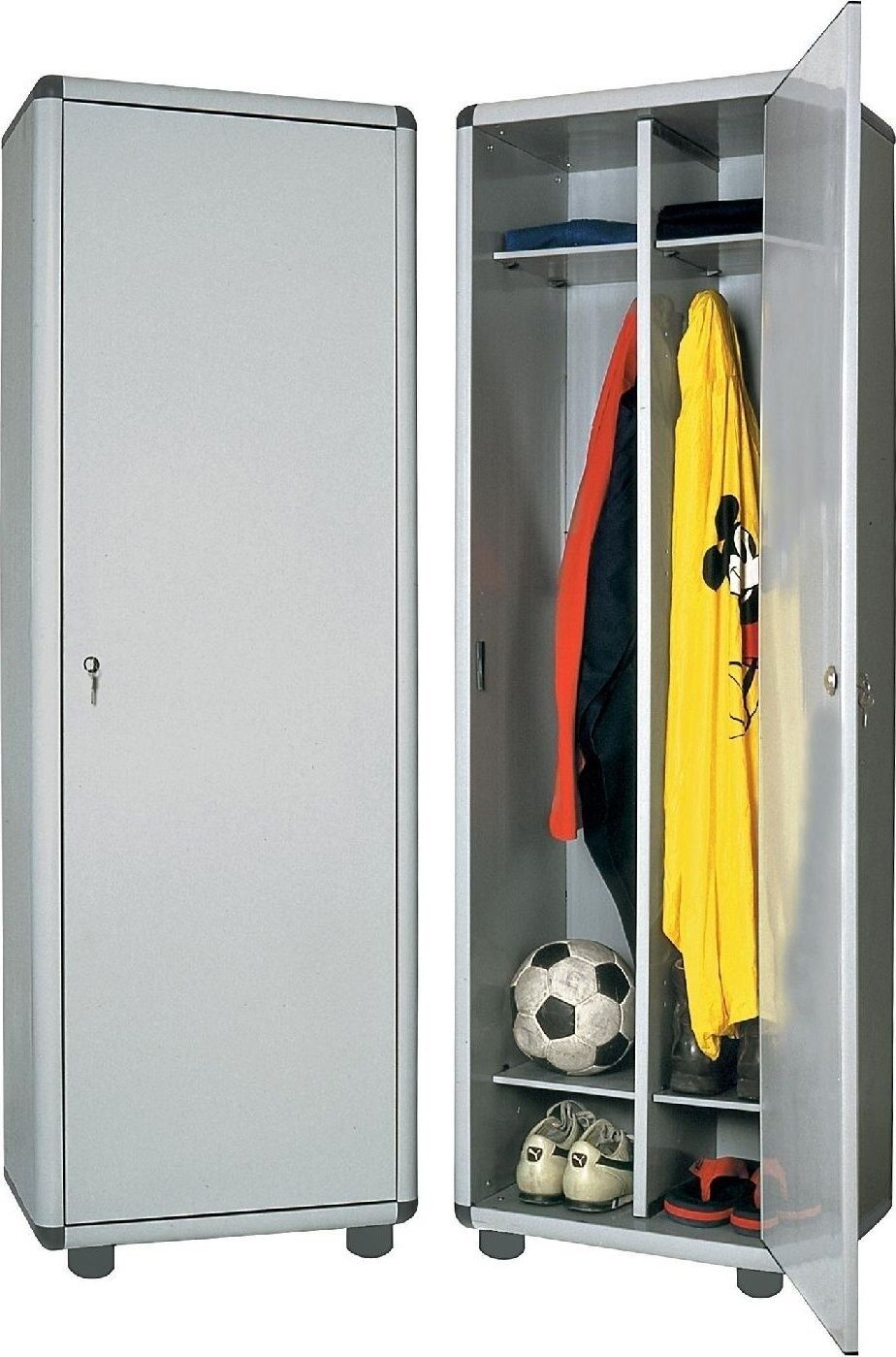 garofalo V01.01.004 Armadietto Spogliatoio Sporco/pulito In Resina/plastica Antipioggia 1 Anta 2 Ripiani Dimensioni 59x39x175 Cm Colore Grigio