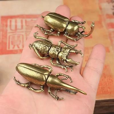 Youfap Market Creative Solid Brass Beetle Ornaments, Unicorn Fairy Simulation, Copper Insect Tea Pets House Table Gift a