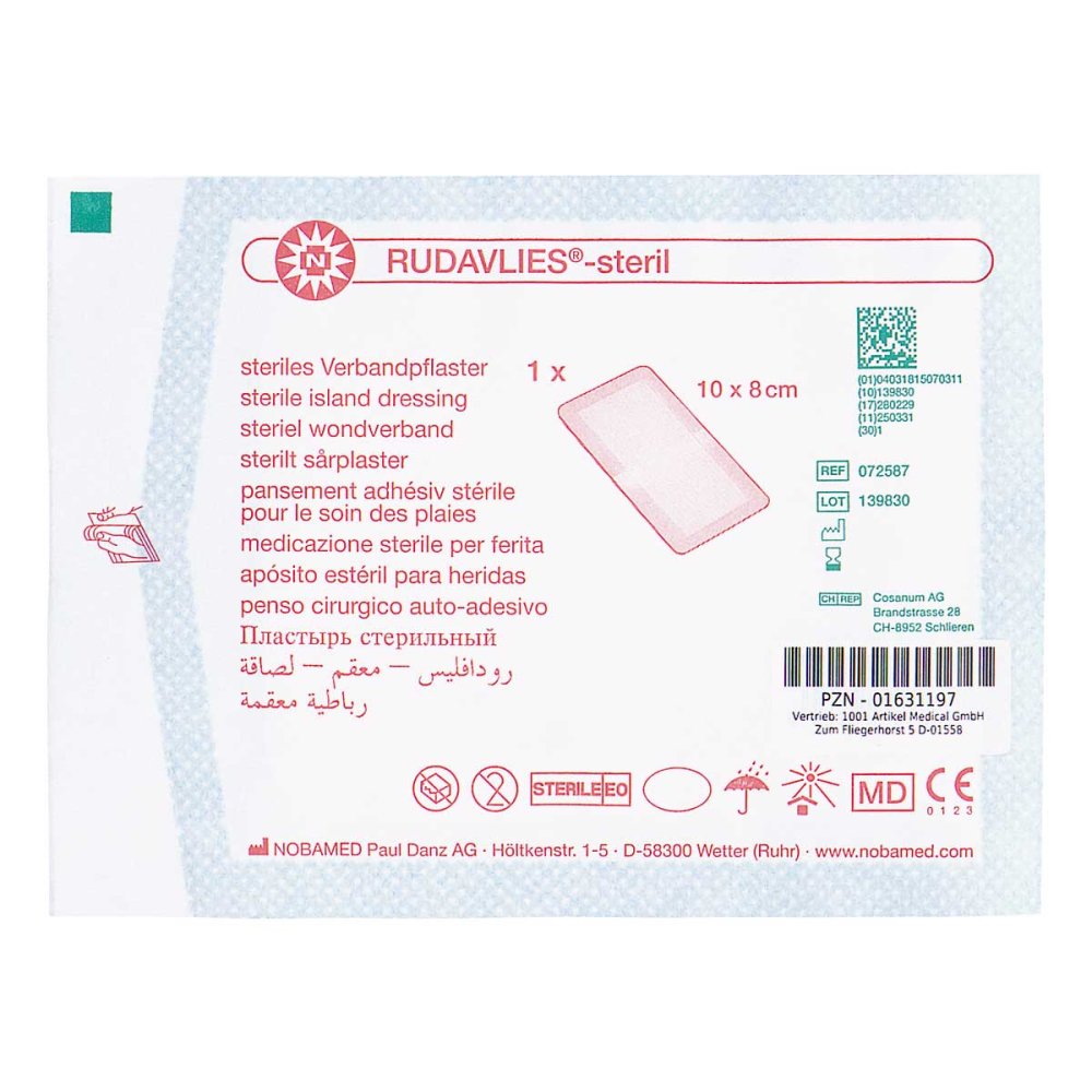 1001 Artikel Medical GmbH Rudavlies-steril Verbandpflaster8x10 cm 01631197