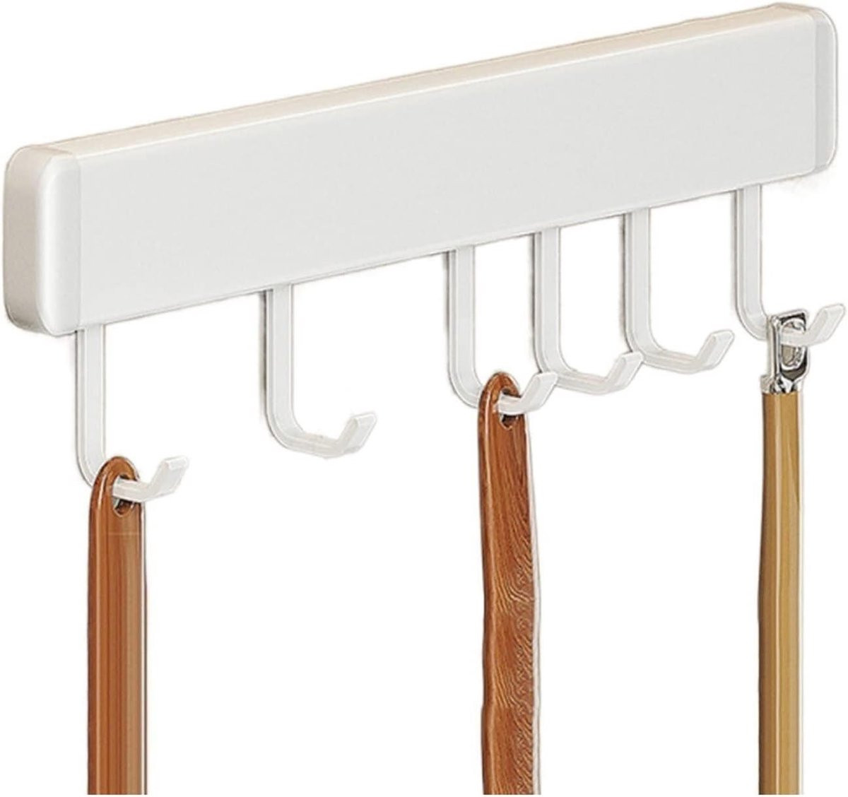 Witte wandkapstok met haak voor kleding, 40 cm lengte