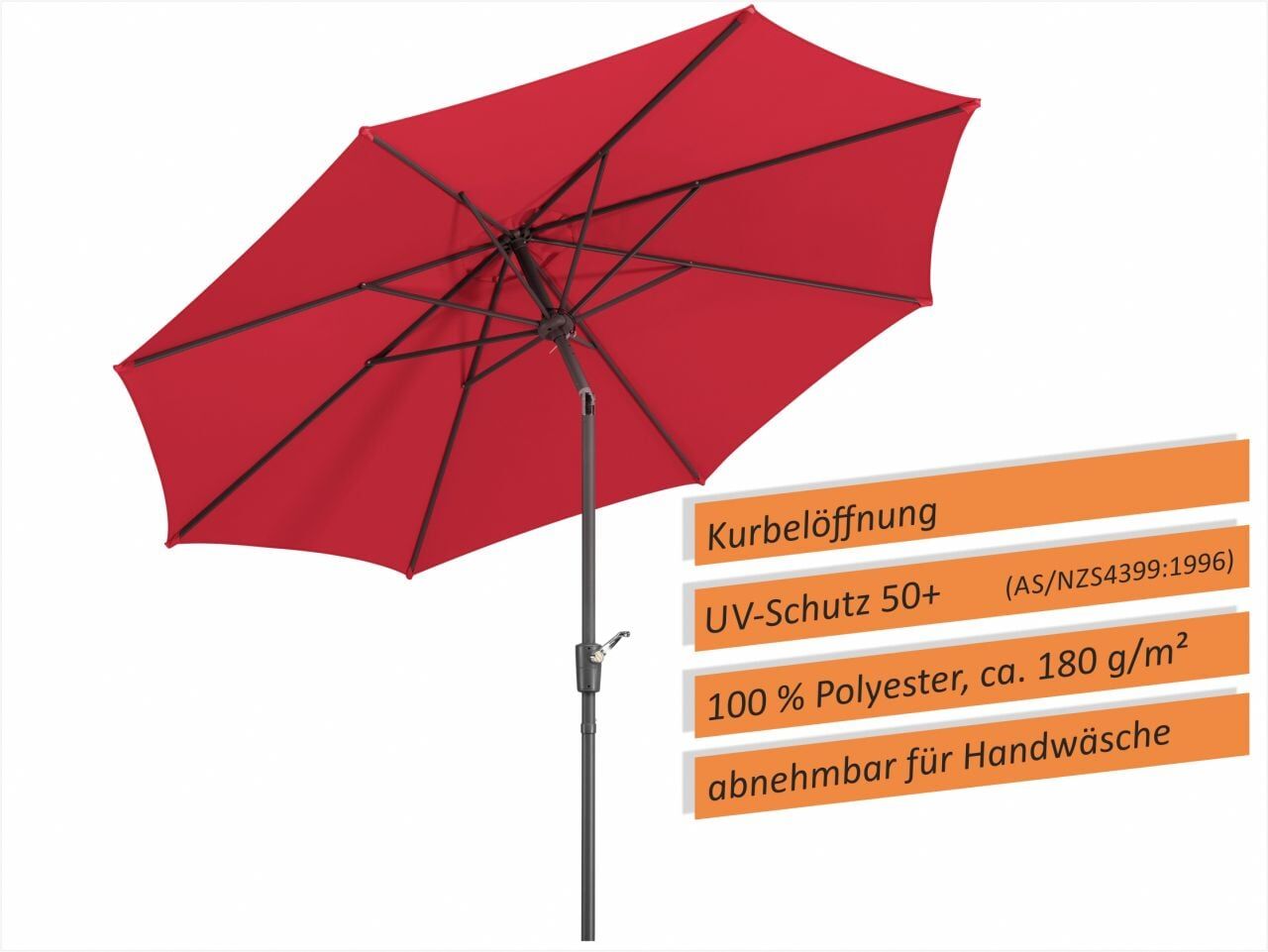 Schneider Schirme Schneider Sonnenschirm Harlem rot Ø 270 cm