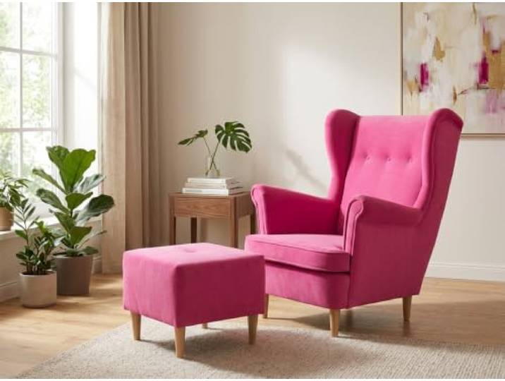 Family Meble Ohrensessel mit Fußhocker Ari Aura – Variante Trinity 10