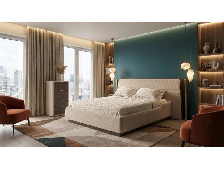Xlmoebel Schlafzimmer-Set Bett Kommode Schlafzimmer Stil modern beige komfortabel praktisch