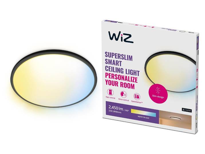 WiZ SuperSlim Plafonnier Tunable bk White 2450lm - Wiz 929003226801 - (Articles spéciaux / autres / non triés)
