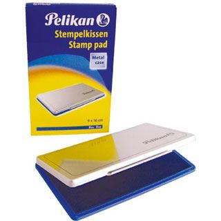 Pelikan Stempelkissen 9 x 16 cm Blau, Metallic-Gehäuse