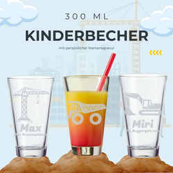 Kinderbecher CIAO 300 ml Bagger mit Name