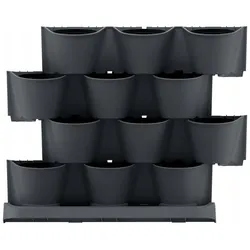Prosperplast - Vertikaler Pflanztopf Cascade Garden aus Kunststoff in Anthrazit 68,5 x 19 x 54,6 cm