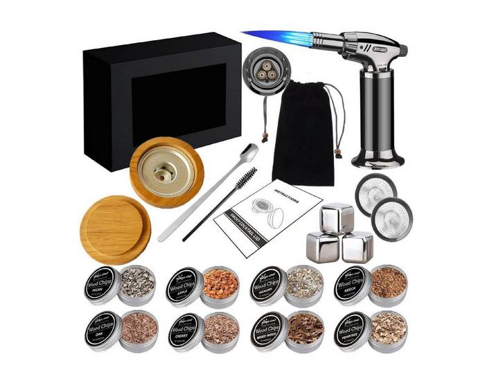 LuxusKollektion Cocktail-Set Räuchersystem für Cocktails mit 8 Holzsorten