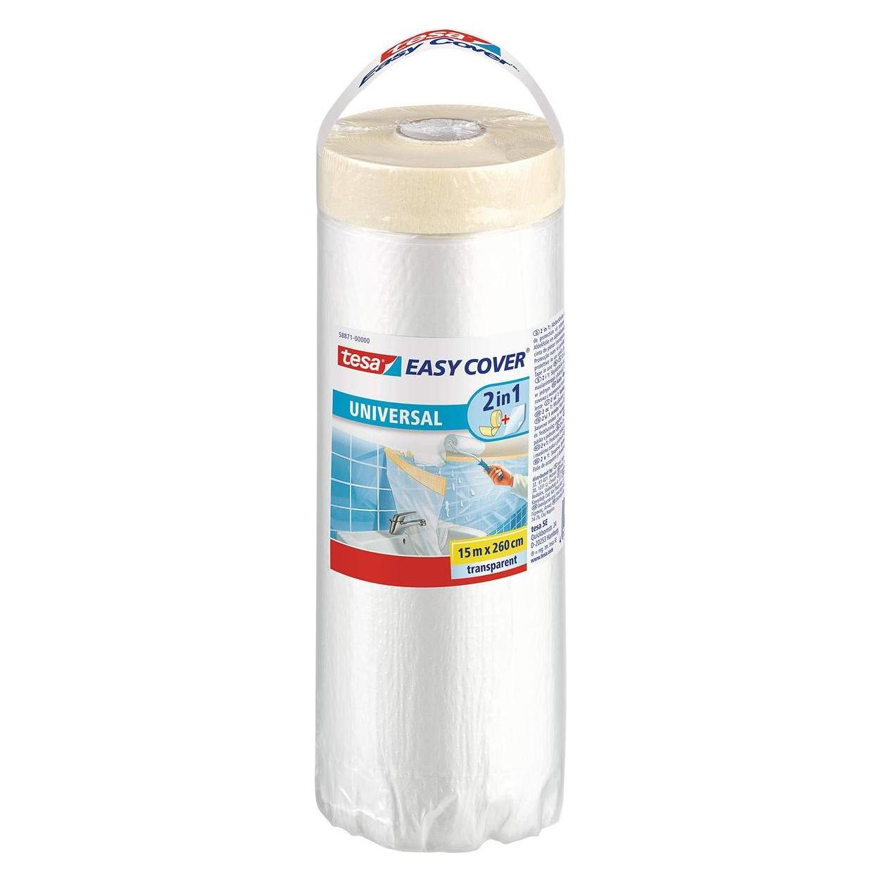 tesa 58871-00000-00 Plástico protector + cinta de pintar, Durchsichtig (H5887100)