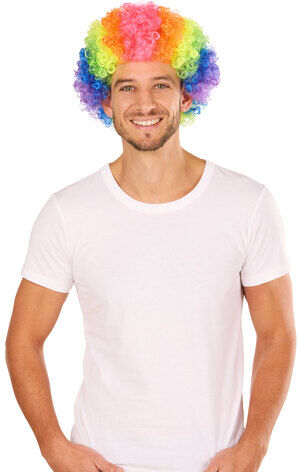 Locken-Perücke "Clown", bunt